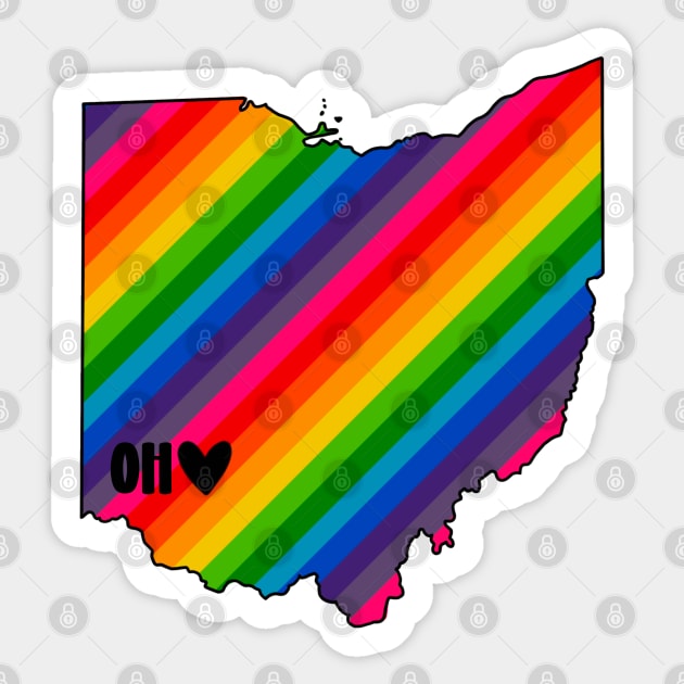 USA States: Ohio (rainbow) Sticker by LetsOverThinkIt